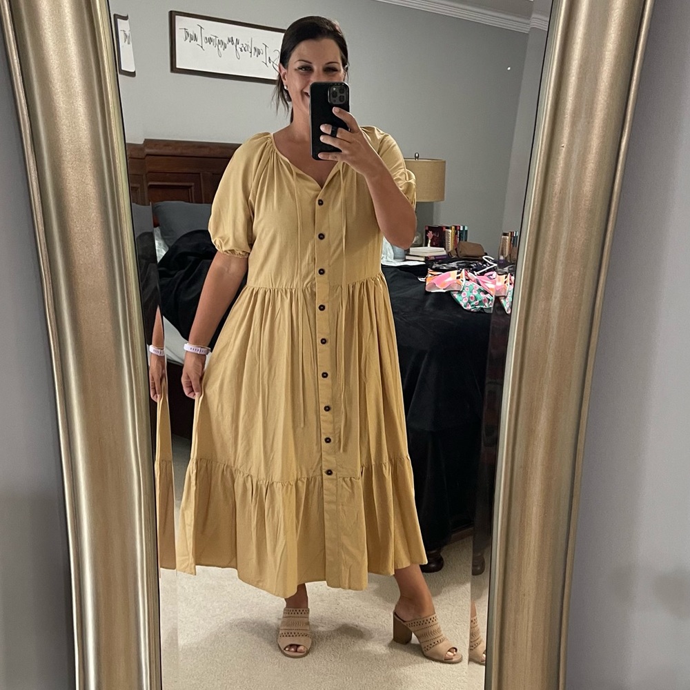 NWT Button Down Khaki Dress - Picture 3 of 8